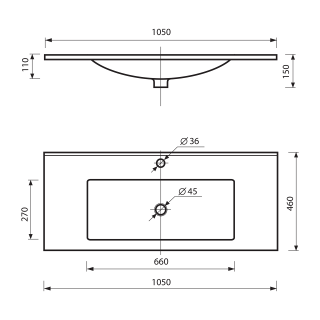 Раковина Misty Qvatro 105 см